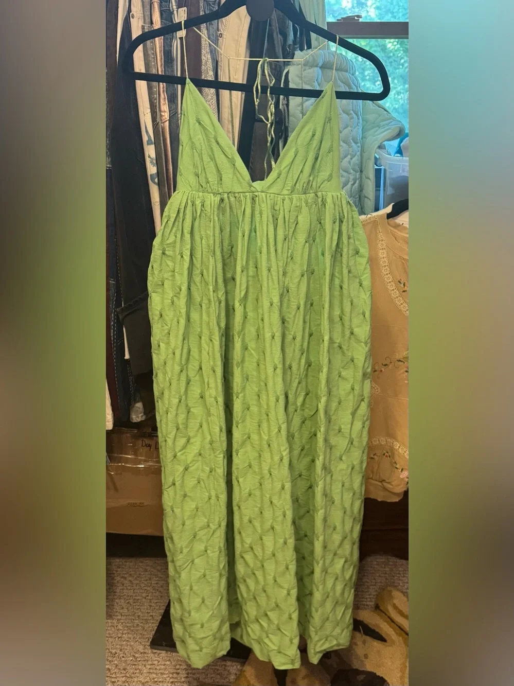 NWOT Free People Primmy Midi Dress - greengage green - XS